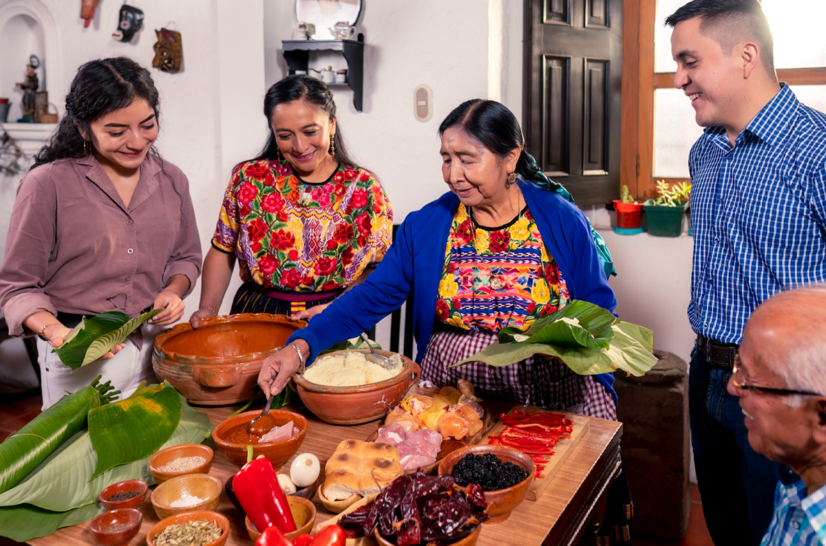 Hispanic Family Eating